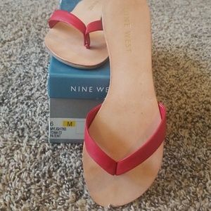 Red strap sandals, size 6, Nine West